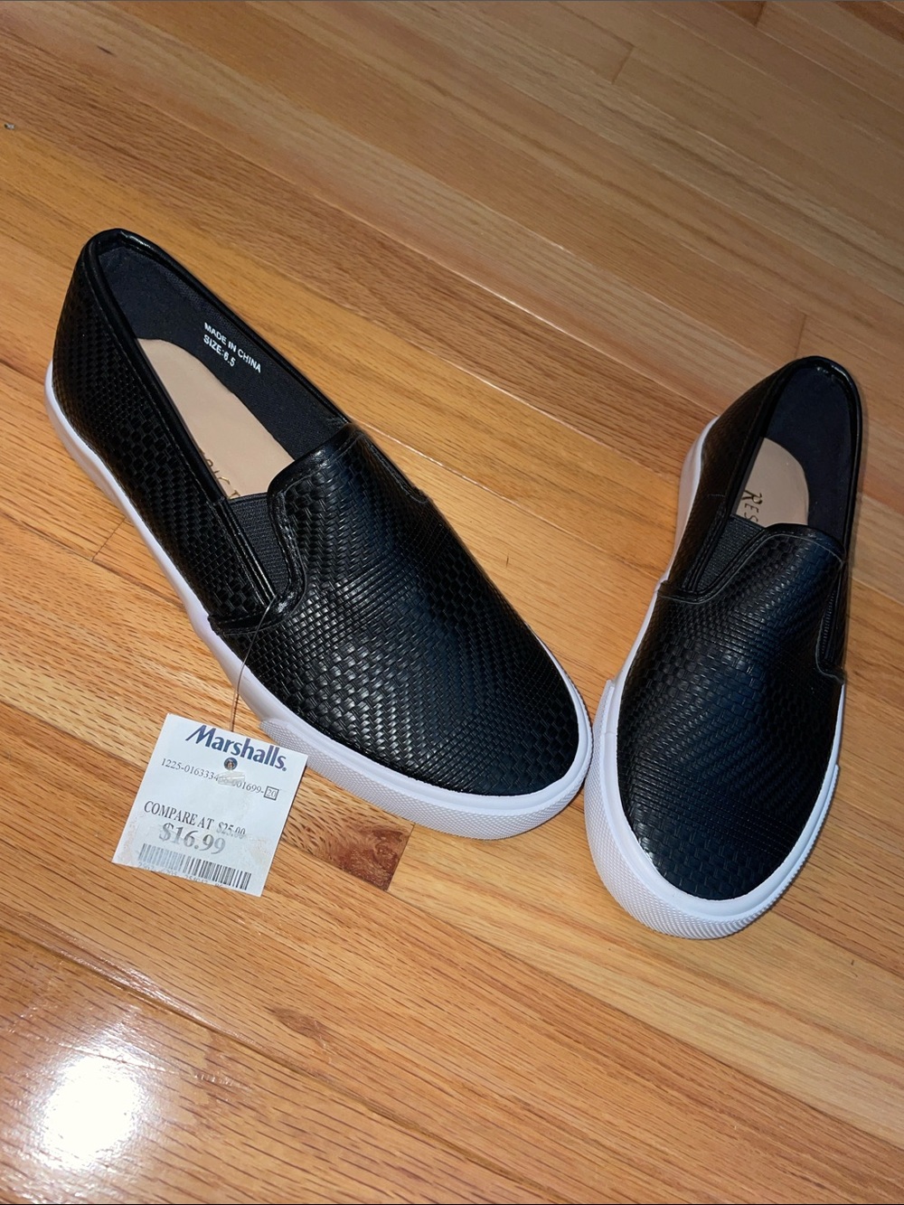 NWT black textured slip ins